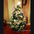 both solid and two-tone colors mesh to decorate fiberglass christmas tree and garland